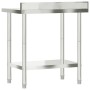 Mesa trabajo cocina y salpicadero acero inoxidable 82,5x55x93cm de , Restauración - Ref: Foro24-376457, Precio: 134,02 €, Des...