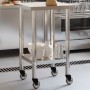 Mesa de trabajo de cocina con ruedas acero inox 55x55x85 cm de , Restauración - Ref: Foro24-376462, Precio: 192,01 €, Descuen...