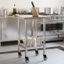 Mesa de trabajo de cocina con ruedas acero inox 55x55x85 cm de , Restauración - Ref: Foro24-376462, Precio: 192,01 €, Descuen...