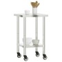 Mesa de trabajo de cocina con ruedas acero inox 55x55x85 cm de , Restauración - Ref: Foro24-376462, Precio: 192,01 €, Descuen...
