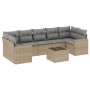 Juego de sofás de jardín con cojines beige 8 pzas ratán PE de , Conjuntos de jardín - Ref: Foro24-3218729, Precio: 518,74 €, ...