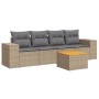 Juego de sofás jardín con cojines 5 pzas ratán sintético beige de , Conjuntos de jardín - Ref: Foro24-3225324, Precio: 311,58...