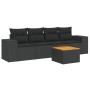 Set de muebles de jardín 5 pzas y cojines ratán sintético negro de , Conjuntos de jardín - Ref: Foro24-3257651, Precio: 336,9...