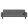 Sofá cama de 2 plazas con dos almohadas tela gris claro de , Sofás - Ref: Foro24-375833, Precio: 281,59 €, Descuento: %