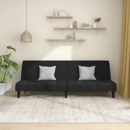 Sofá cama de 2 plazas terciopelo negro de , Sofás - Ref: Foro24-375844, Precio: 244,69 €, Descuento: %