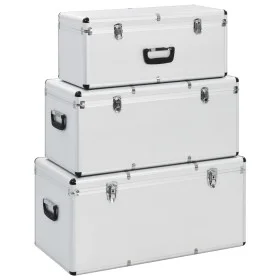 Aufbewahrungsboxen 3 Einheiten aus silbernem Aluminium von vidaXL, Werkzeugkästen - Ref: Foro24-91852, Preis: 209,95 €, Rabat...