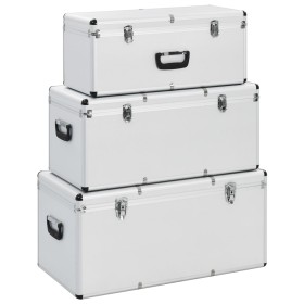 Cajas de almacenamiento 3 unidades aluminio plateado de vidaXL, Cajas de herramientas - Ref: Foro24-91852, Precio: 213,90 €, ...