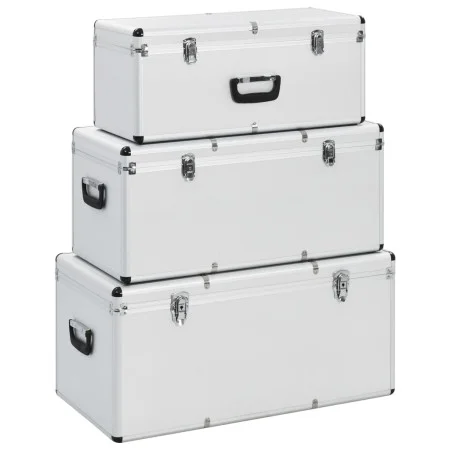 Cajas de almacenamiento 3 unidades aluminio plateado de vidaXL, Cajas de herramientas - Ref: Foro24-91852, Precio: 209,95 €, ...