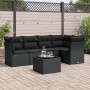 Set de sofás de jardín 6 piezas y cojines ratán sintético negro de , Conjuntos de jardín - Ref: Foro24-3217605, Precio: 381,0...