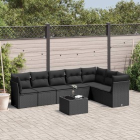 Set de sofás de jardín 8 piezas y cojines ratán sintético negro de , Conjuntos de jardín - Ref: Foro24-3249584, Precio: 520,1...