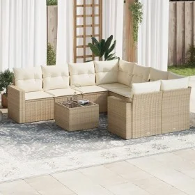 Set de sofás de jardín 9 pzas con cojines ratán sintético beige de , Conjuntos de jardín - Ref: Foro24-3218748, Precio: 616,4...