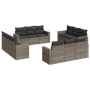Set de sofás de jardín 12 pzas con cojines ratán sintético gris de , Conjuntos de jardín - Ref: Foro24-3218760, Precio: 829,1...