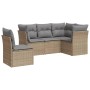 Juego de sofás jardín con cojines 5 pzas ratán sintético beige de , Conjuntos de jardín - Ref: Foro24-3217639, Precio: 323,81...