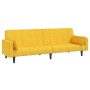 Sofá cama de 2 plazas con dos almohadas tela color amarillo de , Sofás - Ref: Foro24-375838, Precio: 285,96 €, Descuento: %