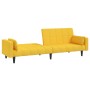 Sofá cama de 2 plazas con dos almohadas tela color amarillo de , Sofás - Ref: Foro24-375838, Precio: 285,96 €, Descuento: %