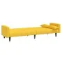 Sofá cama de 2 plazas con dos almohadas tela color amarillo de , Sofás - Ref: Foro24-375838, Precio: 281,01 €, Descuento: %