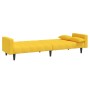 Sofá cama de 2 plazas con dos almohadas tela color amarillo de , Sofás - Ref: Foro24-375838, Precio: 285,96 €, Descuento: %