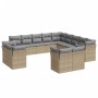 Set sofás de jardín con cojines 13 pzas ratán sintético beige de , Conjuntos de jardín - Ref: Foro24-3218549, Precio: 875,35 ...