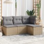 Juego de sofás jardín con cojines 4 pzas ratán sintético beige de , Conjuntos de jardín - Ref: Foro24-3217499, Precio: 226,51...