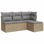 Juego de sofás jardín con cojines 4 pzas ratán sintético beige de , Conjuntos de jardín - Ref: Foro24-3217499, Precio: 226,51...