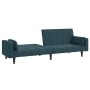 Sofá cama de 2 plazas con dos almohadas terciopelo azul de , Sofás - Ref: Foro24-375846, Precio: 274,40 €, Descuento: %