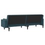 Sofá cama de 2 plazas con dos almohadas terciopelo azul de , Sofás - Ref: Foro24-375846, Precio: 274,40 €, Descuento: %