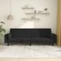 Sofá cama de 2 plazas con dos almohadas terciopelo negro de , Sofás - Ref: Foro24-375850, Precio: 270,30 €, Descuento: %