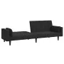 Sofá cama de 2 plazas con dos almohadas terciopelo negro de , Sofás - Ref: Foro24-375850, Precio: 270,30 €, Descuento: %