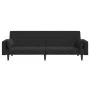 Sofá cama de 2 plazas con dos almohadas terciopelo negro de , Sofás - Ref: Foro24-375850, Precio: 270,30 €, Descuento: %