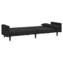 Sofá cama de 2 plazas con dos almohadas terciopelo negro de , Sofás - Ref: Foro24-375850, Precio: 270,30 €, Descuento: %
