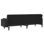Sofá cama de 2 plazas con dos almohadas terciopelo negro de , Sofás - Ref: Foro24-375850, Precio: 270,30 €, Descuento: %