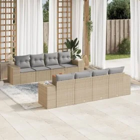 Set de sofás de jardín 9 pzas con cojines ratán sintético beige de , Conjuntos de jardín - Ref: Foro24-3225366, Precio: 605,1...