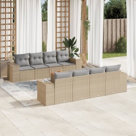 Set de sofás de jardín 9 pzas con cojines ratán sintético beige de , Conjuntos de jardín - Ref: Foro24-3225366, Precio: 562,8...