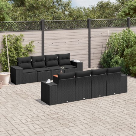 Set de sofás de jardín 8 piezas y cojines ratán sintético negro de , Conjuntos de jardín - Ref: Foro24-3257693, Precio: 609,9...