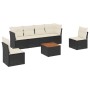 Set de comedor de jardín 7 pzas y cojines ratán sintético negro de , Conjuntos de jardín - Ref: Foro24-3223550, Precio: 357,5...