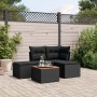 Set de muebles de jardín 5 pzas y cojines ratán sintético negro de , Conjuntos de jardín - Ref: Foro24-3223584, Precio: 258,2...
