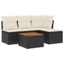Set de muebles de jardín 5 pzas y cojines ratán sintético negro de , Conjuntos de jardín - Ref: Foro24-3223592, Precio: 252,6...