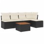 Set de sofás de jardín 6 piezas y cojines ratán sintético negro de , Conjuntos de jardín - Ref: Foro24-3223599, Precio: 286,0...