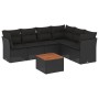 Set de comedor de jardín 7 pzas y cojines ratán sintético negro de , Conjuntos de jardín - Ref: Foro24-3223654, Precio: 434,1...