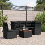 Set de sofás de jardín 6 piezas y cojines ratán sintético negro de , Conjuntos de jardín - Ref: Foro24-3223640, Precio: 370,7...