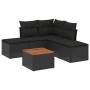 Set de sofás de jardín 6 piezas y cojines ratán sintético negro de , Conjuntos de jardín - Ref: Foro24-3223668, Precio: 310,1...