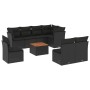 Set de sofás de jardín 8 piezas y cojines ratán sintético negro de , Conjuntos de jardín - Ref: Foro24-3223682, Precio: 544,0...