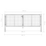Puerta de jardín de acero galvanizado plateado 306x125 cm de vidaXL, Puertas de jardín - Ref: Foro24-144761, Precio: 258,19 €...