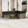 Set de sofás de jardín 10 pzas con cojines ratán sintético gris de , Conjuntos de jardín - Ref: Foro24-3223820, Precio: 569,7...