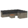 Set de sofás de jardín 10 pzas con cojines ratán sintético gris de , Conjuntos de jardín - Ref: Foro24-3223820, Precio: 569,7...