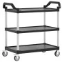 3-tier black aluminum cart 99x50x96 cm by , Kitchen and dining carts - Ref: Foro24-30318, Price: 120,35 €, Discount: %