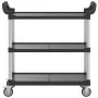 3-tier black aluminum cart 99x50x96 cm by , Kitchen and dining carts - Ref: Foro24-30318, Price: 120,35 €, Discount: %