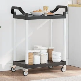 2-stöckiger Wagen aus schwarzem Aluminium, 81 x 41 x 92 cm von , Küchen- und Speisewagen - Ref: Foro24-30326, Preis: 60,17 €,...