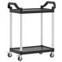 Carrito de 2 niveles aluminio negro 81x41x92 cm de , Carros de cocina y comedor - Ref: Foro24-30326, Precio: 60,17 €, Descuen...