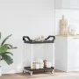 Carrito de 2 niveles aluminio negro 81x41x92 cm de , Carros de cocina y comedor - Ref: Foro24-30326, Precio: 60,17 €, Descuen...